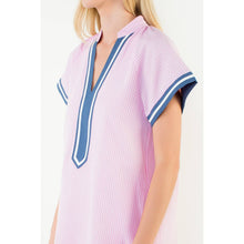 Load image into Gallery viewer, Short Sleeve Striped Textured Dress