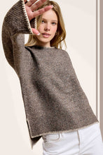 Load image into Gallery viewer, La Miel - JDS3607-Crew Mock Neck Sweater ContrastStitch Halloween Fall