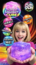 Load image into Gallery viewer, Novelty Brands - Fun Doh JUMBO Squishy Cube Assortment - 6/Display