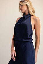 Load image into Gallery viewer, Halter Neck Cowl Neck Sleeveless Satin Top