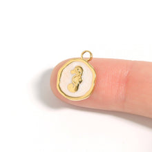 Load image into Gallery viewer, WJW - 18K Gold PVD Seahorse Epoxy Charm