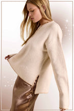 Load image into Gallery viewer, La Miel - JDS3607-Crew Mock Neck Sweater ContrastStitch Halloween Fall