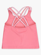 Load image into Gallery viewer, Girls Bubblegum Pink Cross-Back Active Tank Top