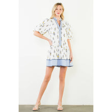 Load image into Gallery viewer, Puff Sleeve Sailboat Pattern Dress