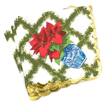 Load image into Gallery viewer, 8 Oak Lane - Poinsettia Garland Paper Beverage Napkins, 16-Pack