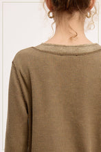 Load image into Gallery viewer, La Miel - HCT7679-Waffle Long Sleeve Henley Thermal Top Halloween