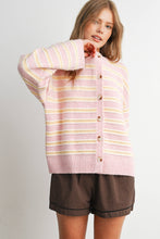 Load image into Gallery viewer, BUTTERMELON - Cozy Stripe Button-Up Cardigan- BMC8594