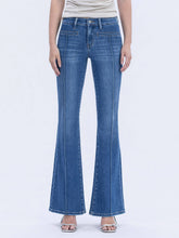 Load image into Gallery viewer, FLYING MONKEY - MID RISE WELT POCKET PIN TUCK FLARE JEANS F6324