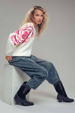 Load image into Gallery viewer, Sequin Floral Fuzzy Knit Sweater