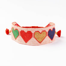 Load image into Gallery viewer, INK + ALLOY - Erin Multi Color Hearts Adjustable Beaded Bracelet Ivory