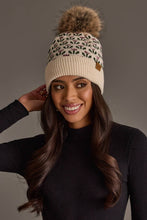 Load image into Gallery viewer, Panache Apparel Co. - Cream Small Floral Pattern Knit Pom Hat