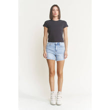 Load image into Gallery viewer, Mica Denim - SUPER HIGH SHORTS WITH FRAYED RAW HEM