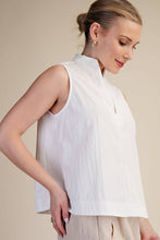Load image into Gallery viewer, Stand Collar Slit V-Neck Sleeveless Top
