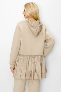 Fabria French Scuba Hoodie - Taupe