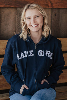 Lakegirl - Full Zip Hoodie in Navy