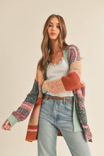 Load image into Gallery viewer, Oversized Color Block Cardigan