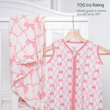 Load image into Gallery viewer, LollyBanks - Beautiful Bows Baby Girl Sleep Sack, 100% Organic Cotton