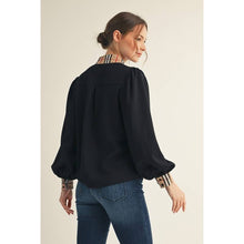 Load image into Gallery viewer, Plaid Contrast Mock Neck Top