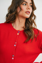 Load image into Gallery viewer, BUTTERMELON - Long Sleeve Buttoned Cropped Cardigan - BMC7906