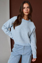 Load image into Gallery viewer, Striped Brushed Crewneck Sweater - Blue