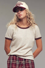 Load image into Gallery viewer, Sporty Trim Textured Crewneck Top