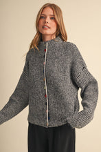 Load image into Gallery viewer, Striped Sweater Cardigan - Grey
