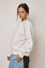 Load image into Gallery viewer, Lace Trim Cutout Sweatshirt - Lavender
