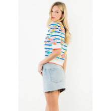 Load image into Gallery viewer, Short Sleeve Floral Knit Top