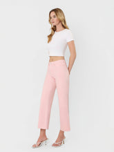 Load image into Gallery viewer, VERVET by FLYING MONKEY - HIGH RISE PALE LILAC COLOR CROP WIDE LEG JEANS T5894PLL