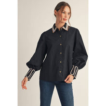 Load image into Gallery viewer, STYLE USA - Embroidery Accent Shirt