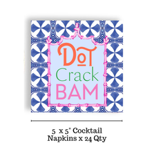 Load image into Gallery viewer, Fabuplates - Mahjong Blue Tile 24ct Cocktail Napkin Separates (3 ply)