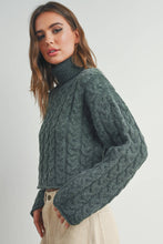 Load image into Gallery viewer, BUTTERMELON - Thick Braid With Turtle Neck Long-Sleeve Sweater -  BMW7168