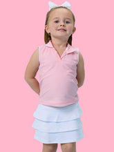 Load image into Gallery viewer, Girls Pink Sleeveless Polo Active Top