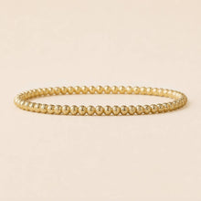Load image into Gallery viewer, Lenny &amp; Eva - Tarnish Resistant Gold Plated 4mm Textured Beaded Stretch Br