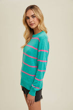 Load image into Gallery viewer, Striped Light Weight Sweater - Teal