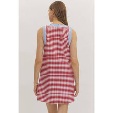 Load image into Gallery viewer, Gingham print sleeveless mini dress