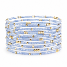 Load image into Gallery viewer, Lenny &amp; Eva - Confetti Beaded Bangle-Sky Blue, Delicate Stacking Bracelets