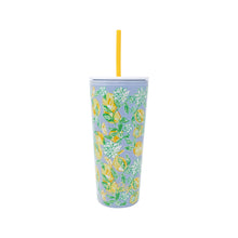 Load image into Gallery viewer, Lilly Pulitzer - Tumbler with Straw, Make Lemonade