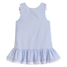Load image into Gallery viewer, Light Blue Seersucker Ruffle Dress