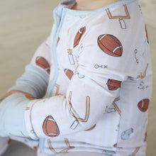 Load image into Gallery viewer, Tiny Touchdowns Convertible Zip Romper | Neutral