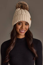 Load image into Gallery viewer, Panache Apparel Co. - Cream Cable Knit Design Pom Hat