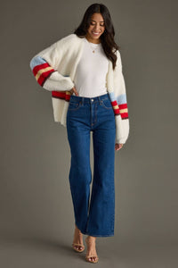Ivory Striped Cardigan