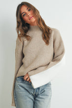 Load image into Gallery viewer, Two-Toned Turtleneck Sweater