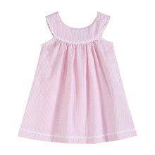 Load image into Gallery viewer, Pink Seersucker Yoke Dress