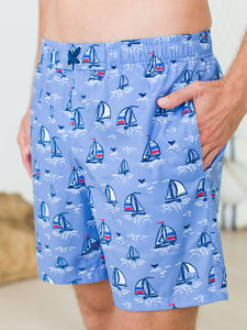 Men's Blue Seas the Day Swim Trunks