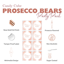 Load image into Gallery viewer, Roots and Lace - Prosecco gummy bears in sealed candy cube (non alcoholic)
