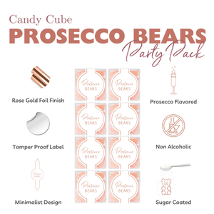 Roots and Lace - Prosecco gummy bears in sealed candy cube (non alcoholic)