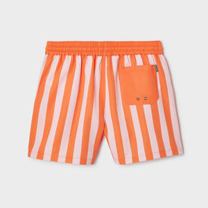 BILLYBELT - 100% recycled polyester swim shorts Orange and pink striped