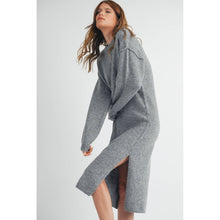 Load image into Gallery viewer, Brushed Midi Sweater Dress Grey