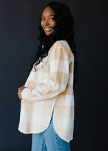 Load image into Gallery viewer, Tan &amp; Ivory Plaid Flannel